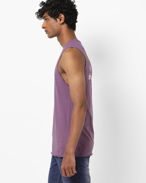 mens purple sleeveless shirt