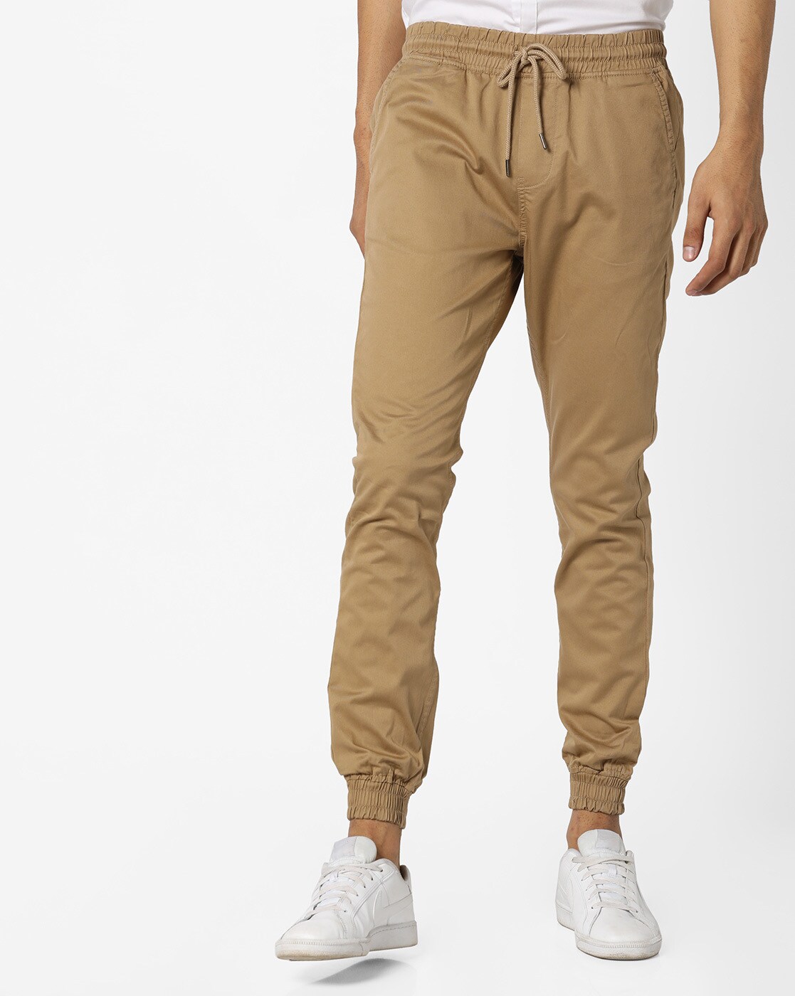 mens beige jogger pants