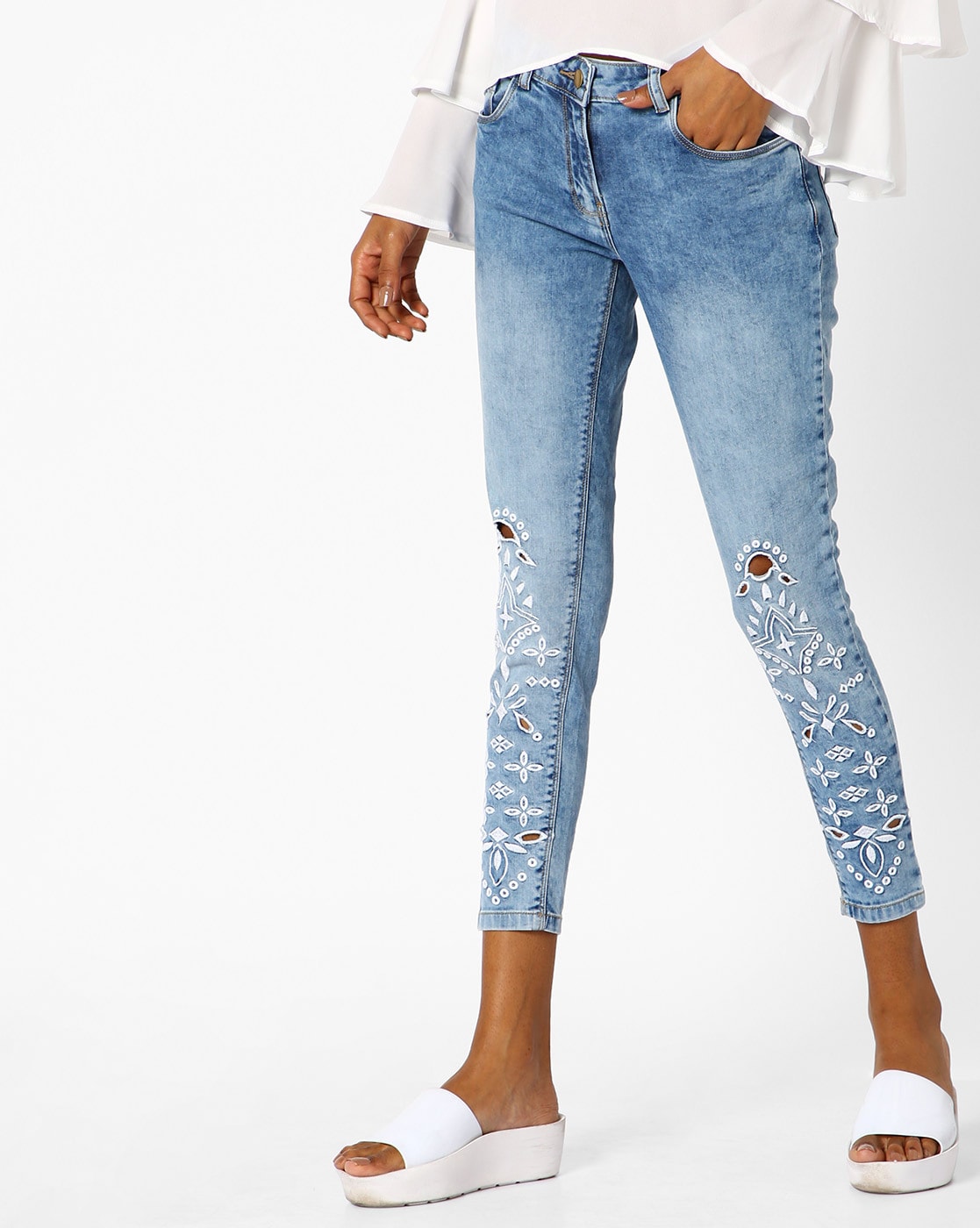 Buy Light Blue Jeans Jeggings For Women By Ginger By Lifestyle Online Ajio Com