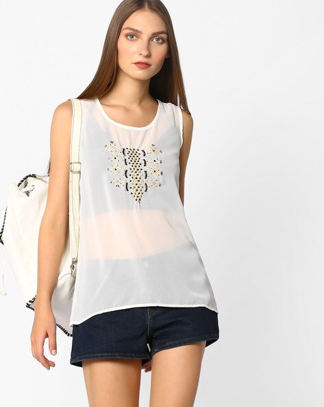 high low sheer top