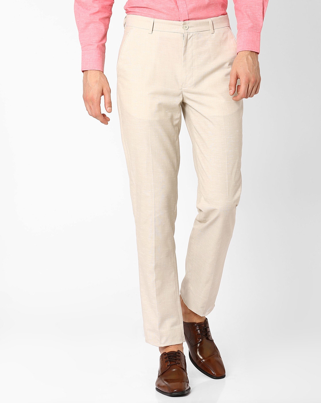 ASOS DESIGN smart tapered linen mix trousers in white  ASOS