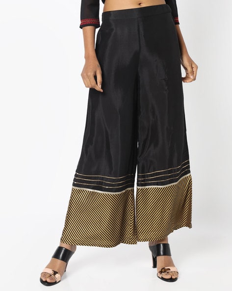 Palazzo Pants with Contrast Hems Price in India