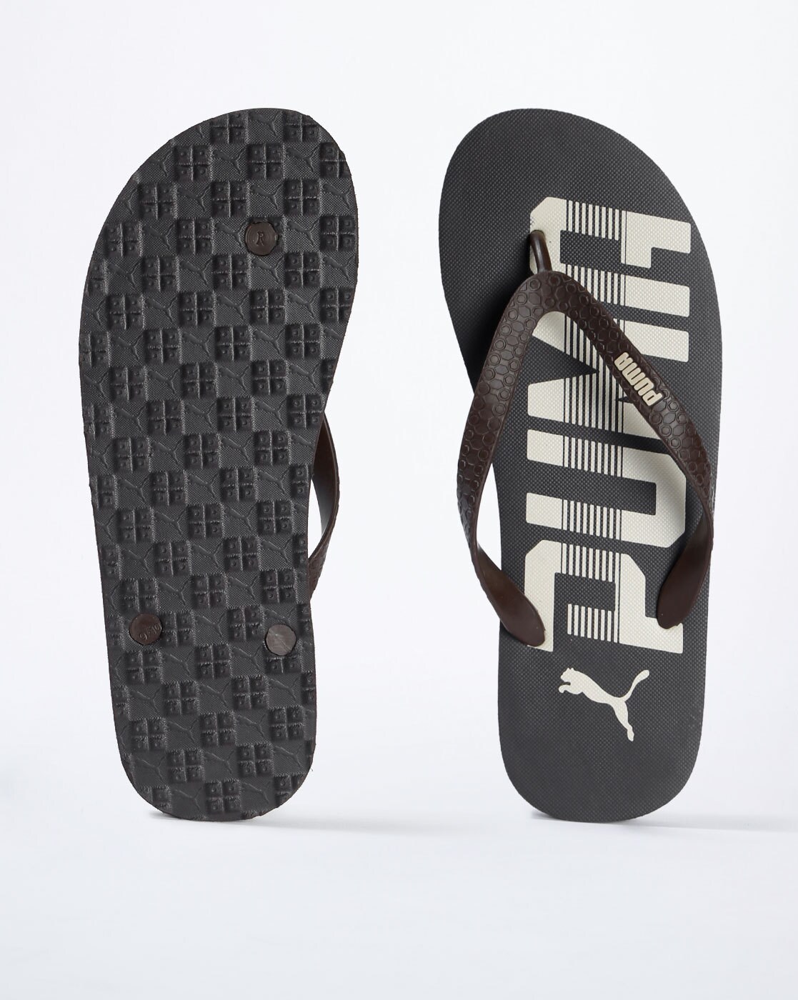 puma brown flip flops