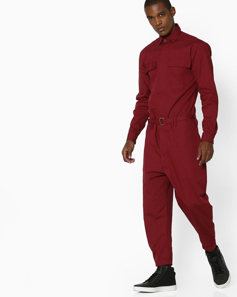 Men cheap red jumpsuit