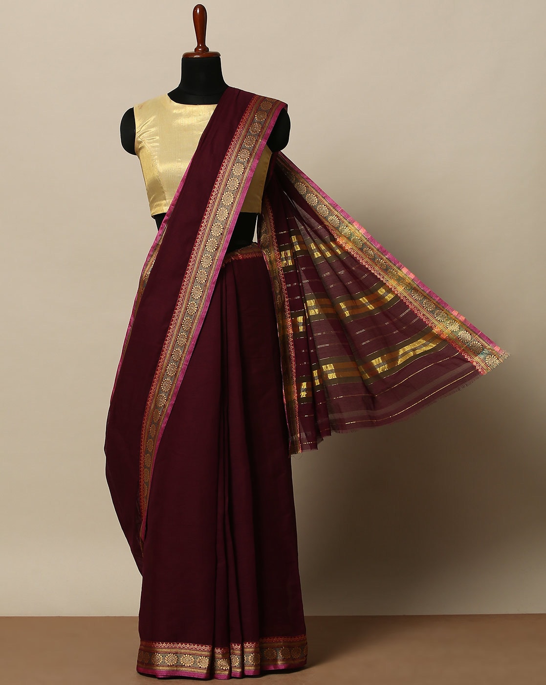 Buy Grey Sarees for Women by Indie Picks Online | Ajio.com