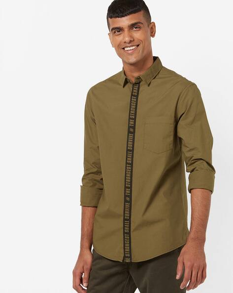 Buy Olive Green Shirts for Men by AJIO 