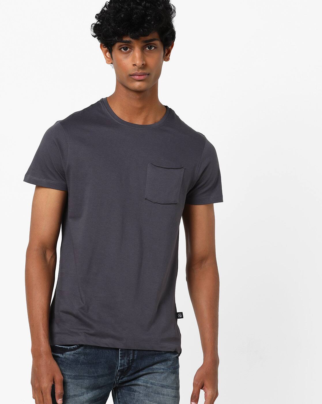 Buy Dark Grey Tshirts for Men by AJIO 