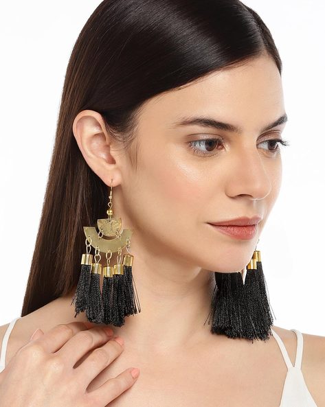 Buy Art Sundari Gold-Plated Alloy Boho Triangle Thread Tassel Earrings  (Pack of 3 Pair) for Women & Girls Fashion | Traditional Earrings | Earrings  set | Accessories Jewellery | Birthday & Anniversary