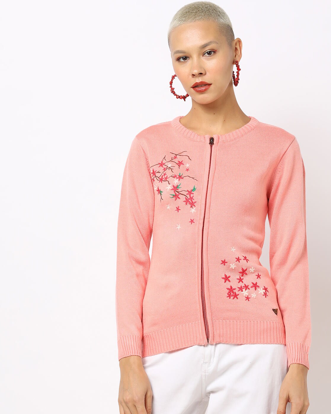 womens peach cardigan