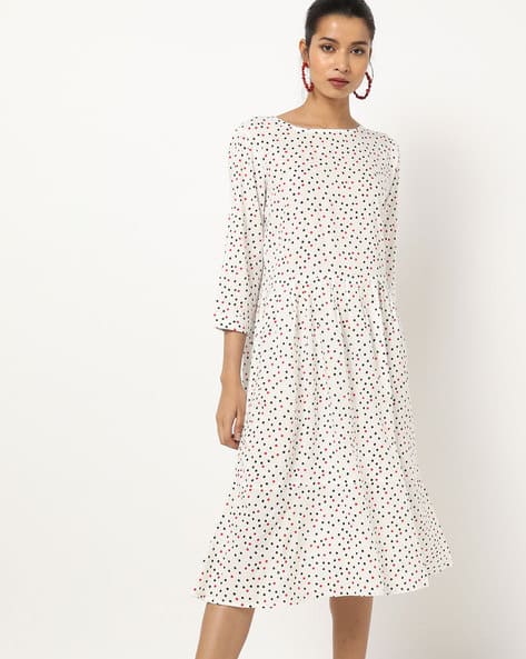 Polka-Dot Print Fit & Flare Dress (Image - 2)