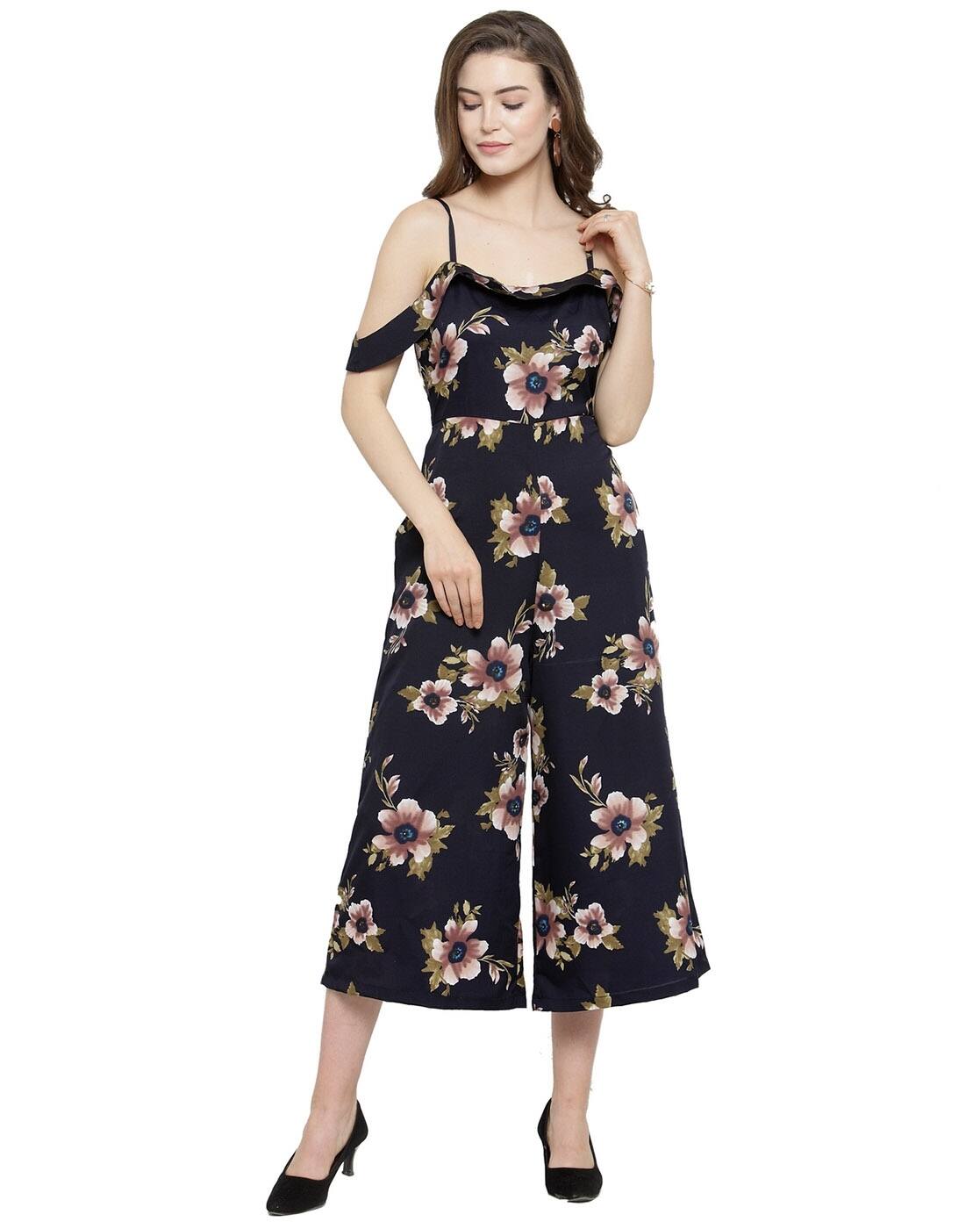 blue flower jumpsuit