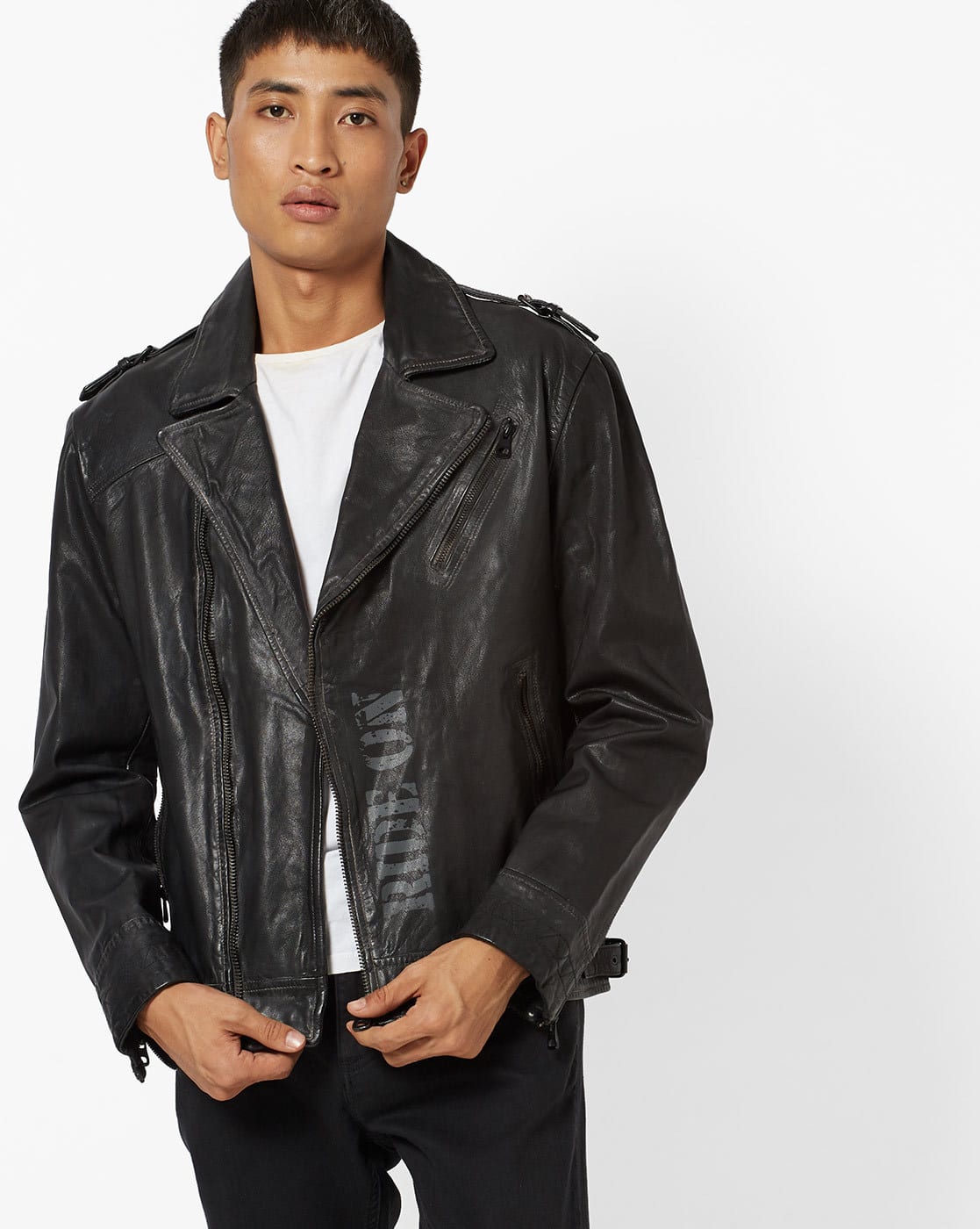 lapel collar leather jackets