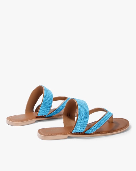 Beaded Leather Sandals – La Garçonne