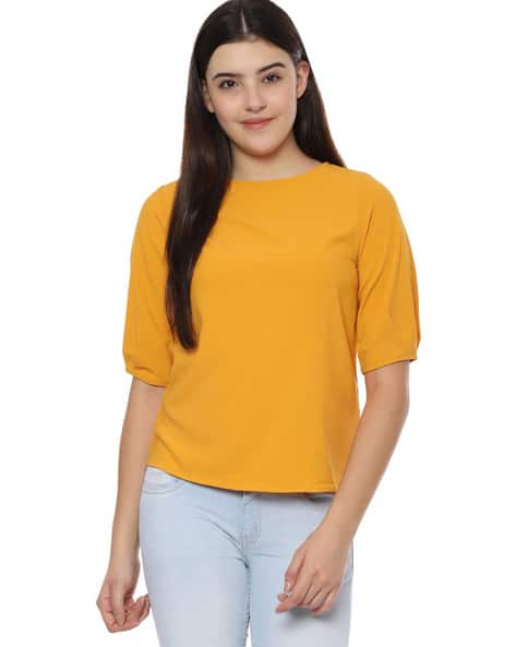 Round Neck Solid Top
