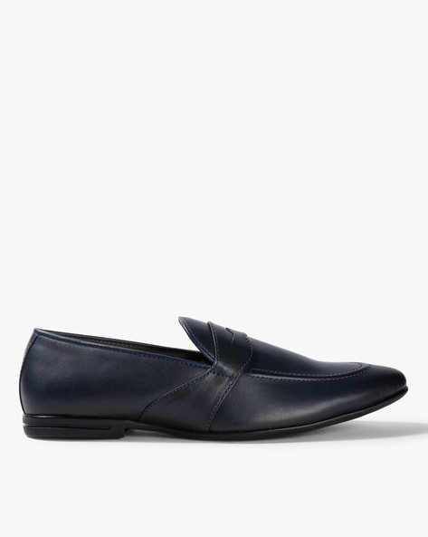 Navy Blue Formal Shoes for Men by AJIO 