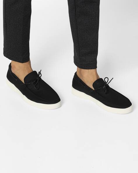 Canvas Boat Shoes with Tie-Up