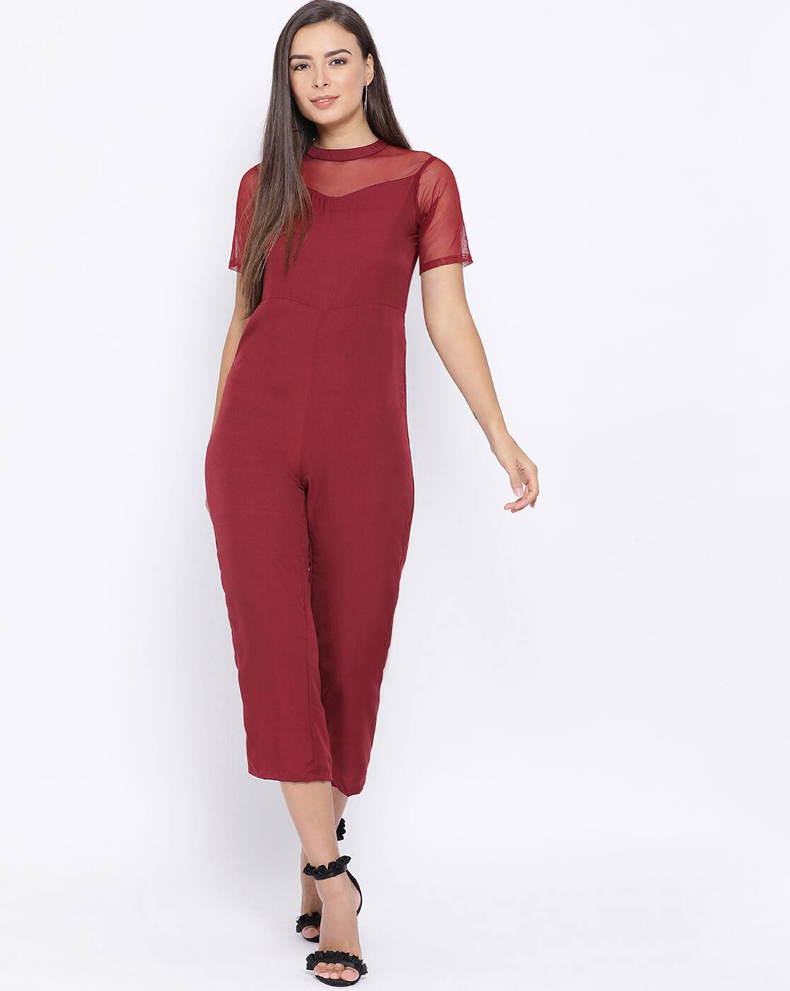 maroon jumpsuit