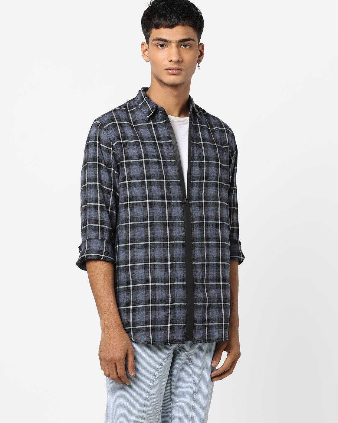 mens shirts with zipper front