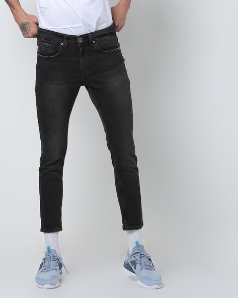 mens tapered cropped jeans