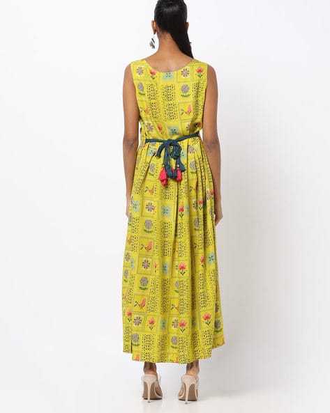 Printed Sleeveless Maxi A-line Dress (Image - 2)