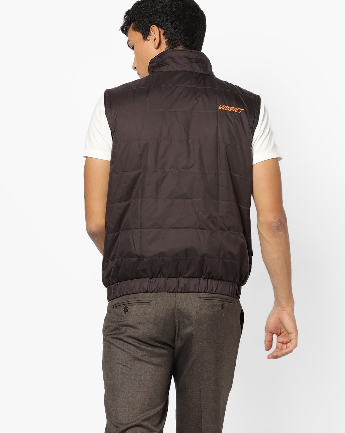 Buy Brown Wildcraft Sleeveless Bomber Jacket AJIO
