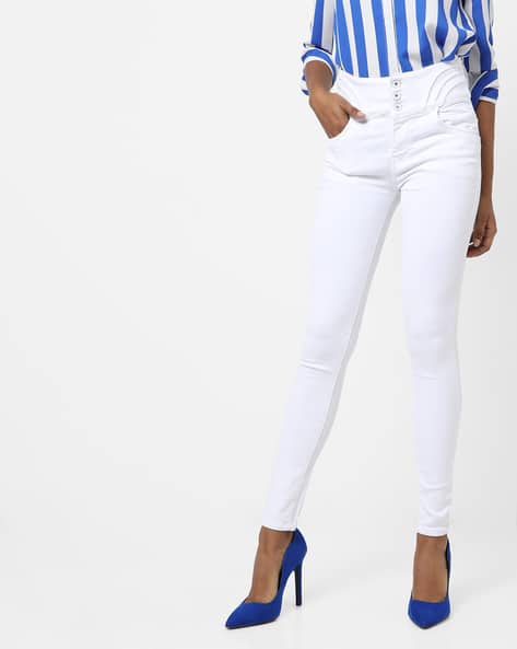 high rise ankle length jeans
