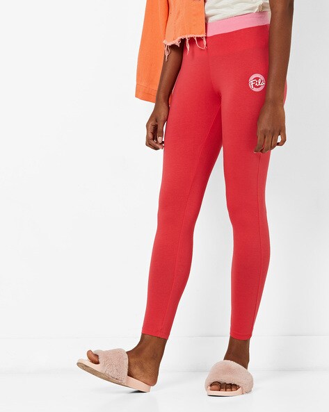 Mid-Rise Track Pants with Contrast Waistband