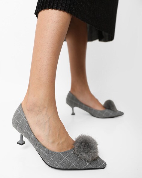 Grey pom 2025 pom pumps