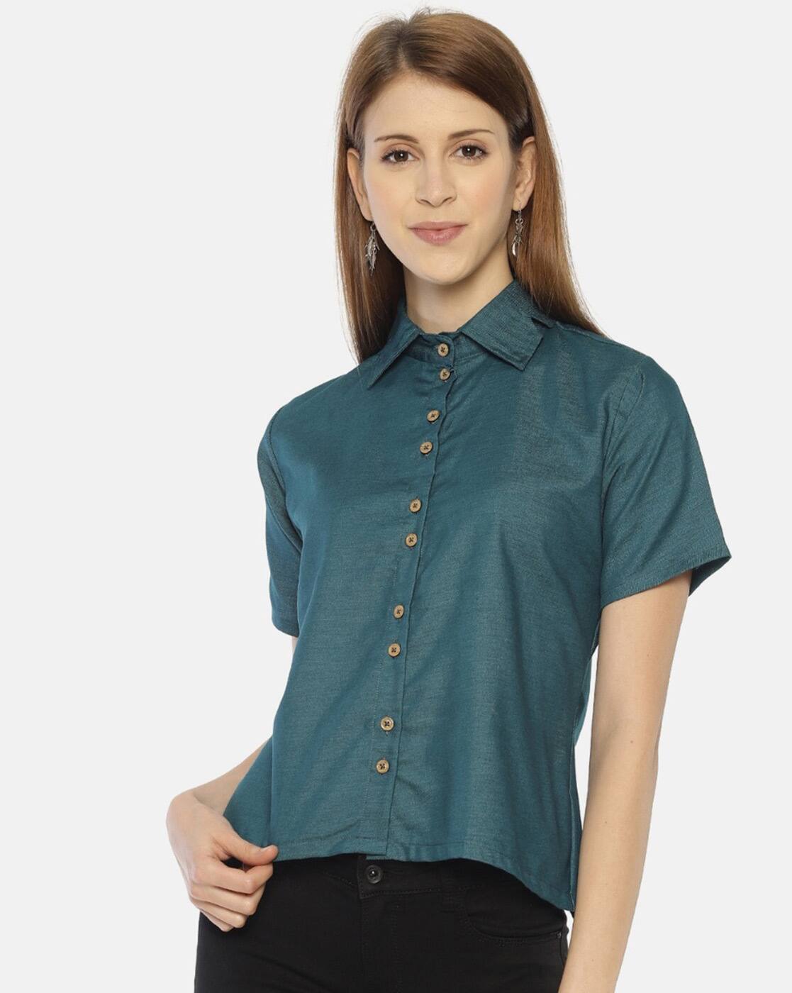teal color tops for womens