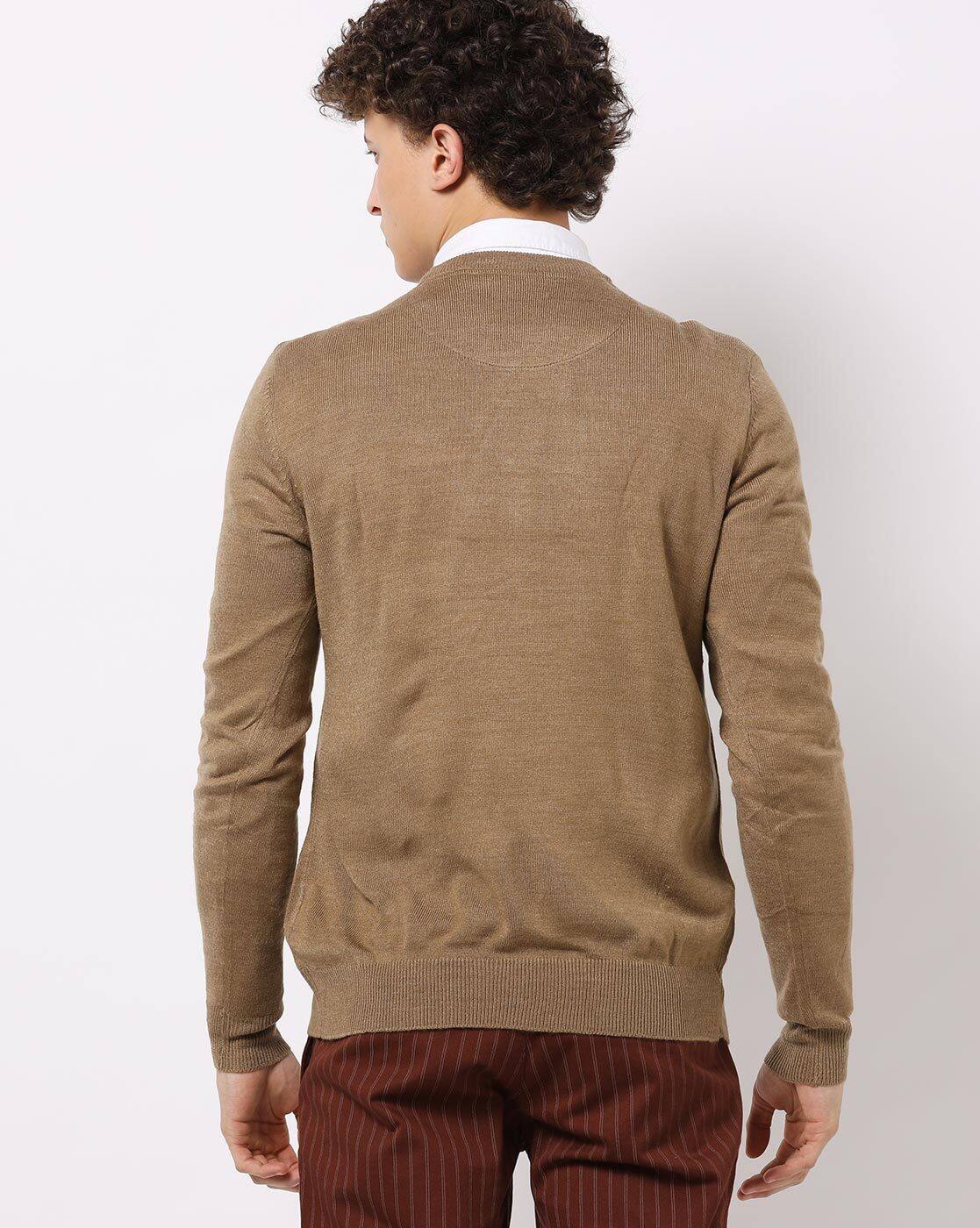 mens camel cardigan