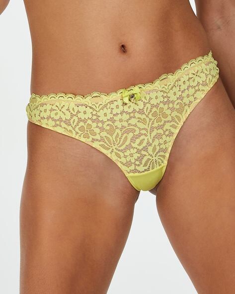 Buy Women's Knickers Thong Yellow Lingerie Online