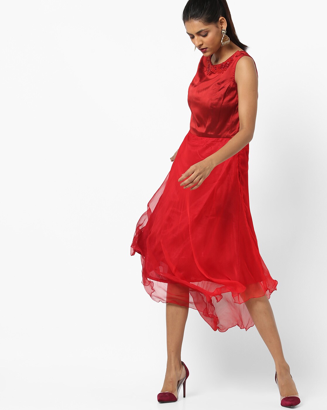 ajio red dress