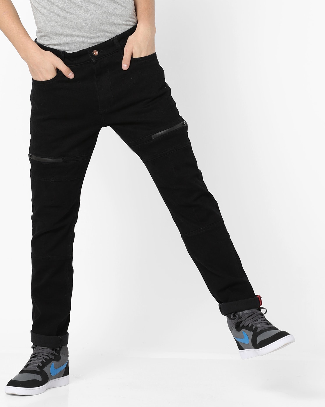 ajio black jeans