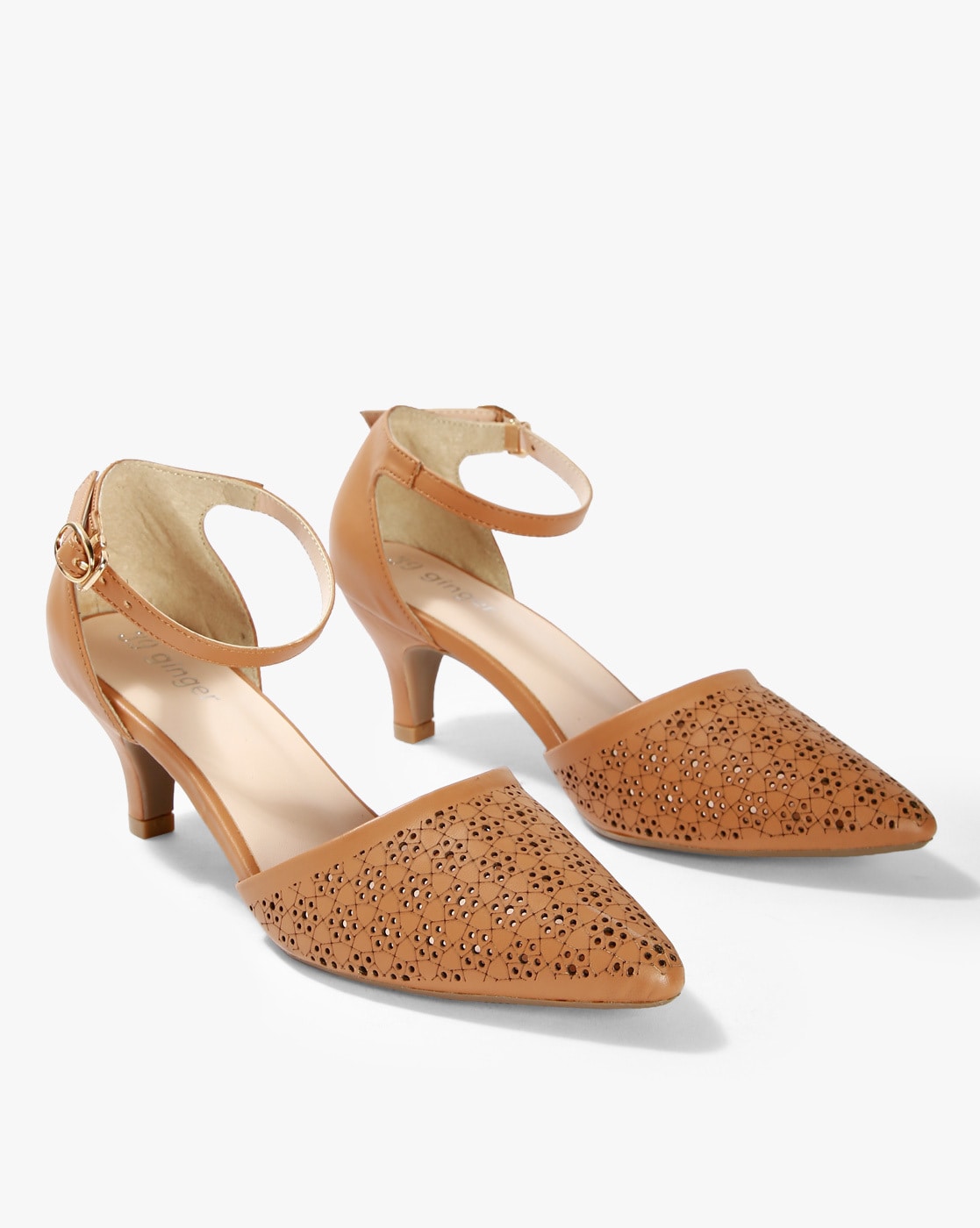 Tan Heeled Shoes for Women by Ginger by 