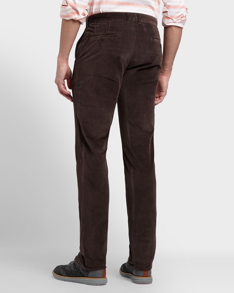 Mens Brown Puppytooth Stretch Formal Trousers  Double TWO