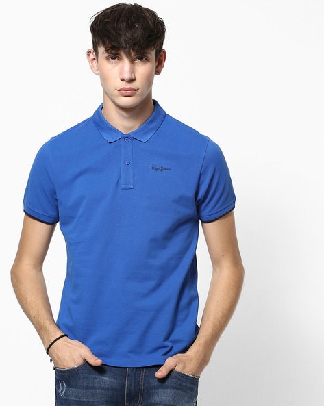 royal blue shirt with jeans