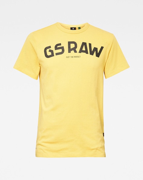 Gsraw Logo Print Crew Neck T shirt