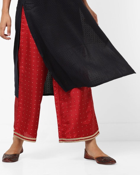 Printed Palazzo Pants with Semi-Elasticated Waist Price in India
