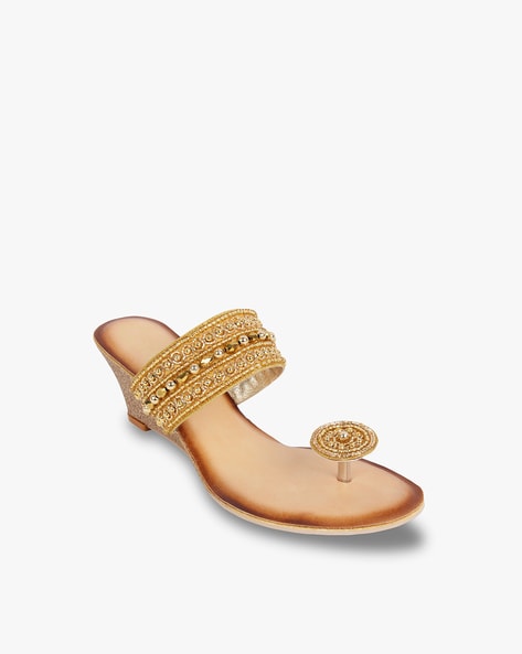 Buy gold Heeled Sandals for Women by CATWALK Online Ajio