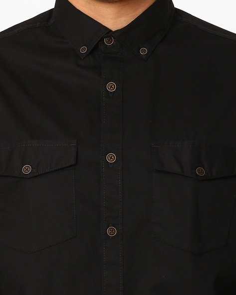 mens black shirt with pocket