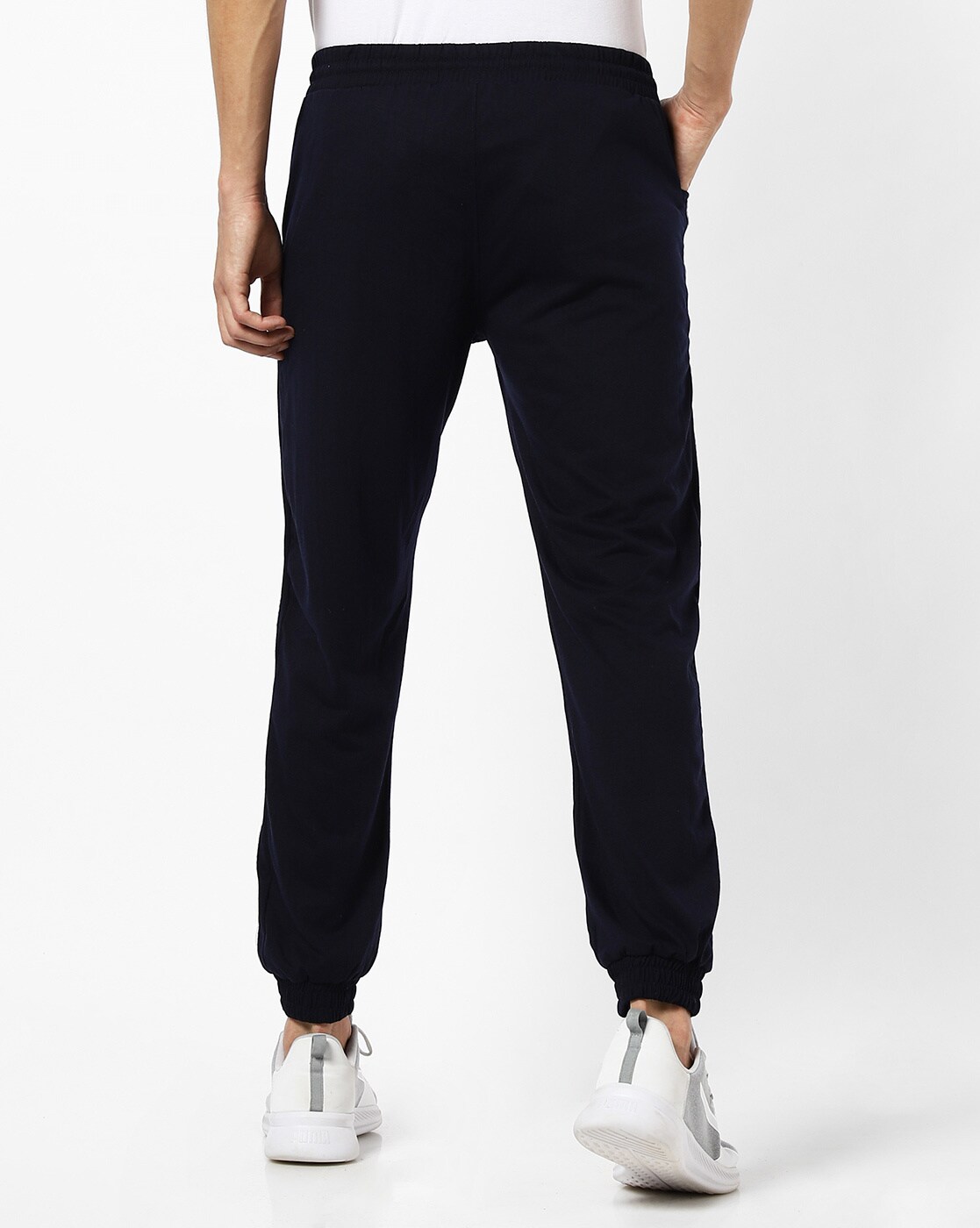 navy blue slim fit joggers