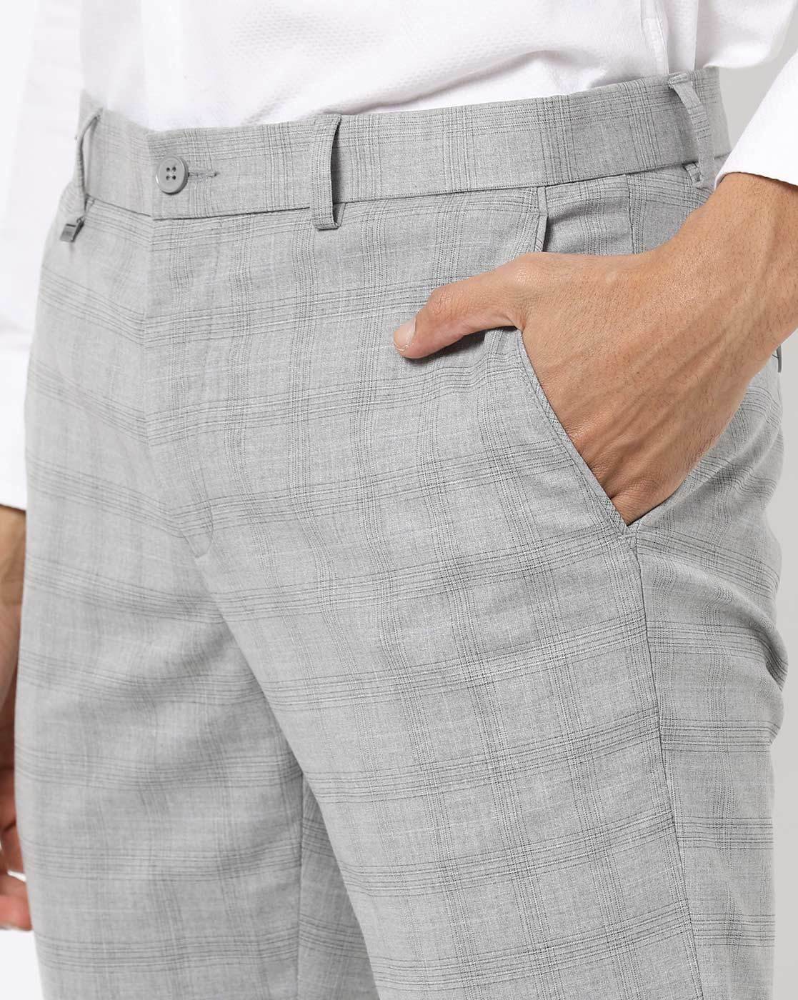 Cheap Mens Slim Casual Pants Fashion Plaid Pencil Pants Male Business Suit  Pant Check Trousers  Joom