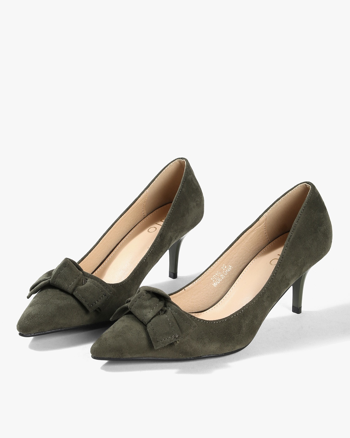 Buy Olive Green Heeled Shoes for Women 