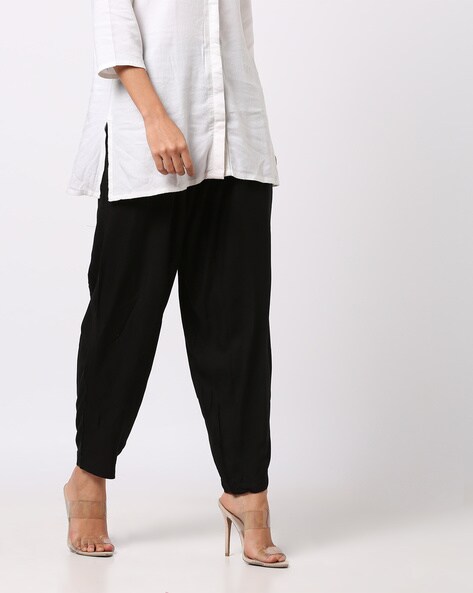 Pleated Pants with Semi-Elasticated Waist Price in India