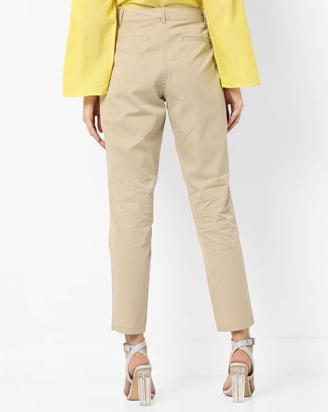 Buy Beige Trousers & Pants for Women by AJIO Online