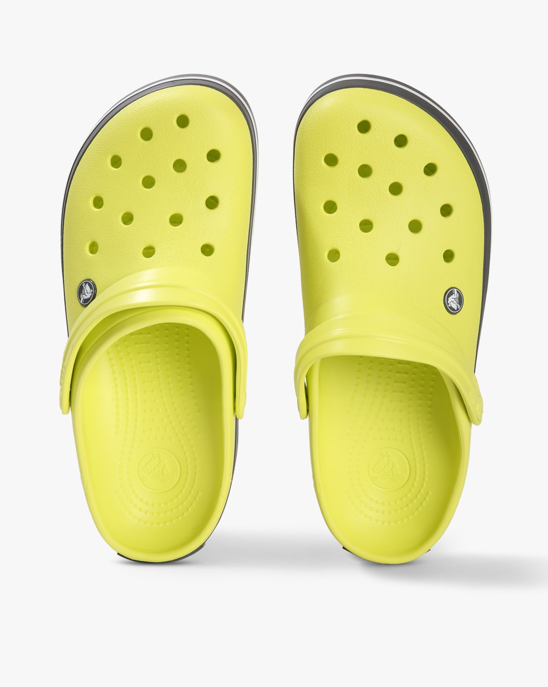 yellow and green crocs