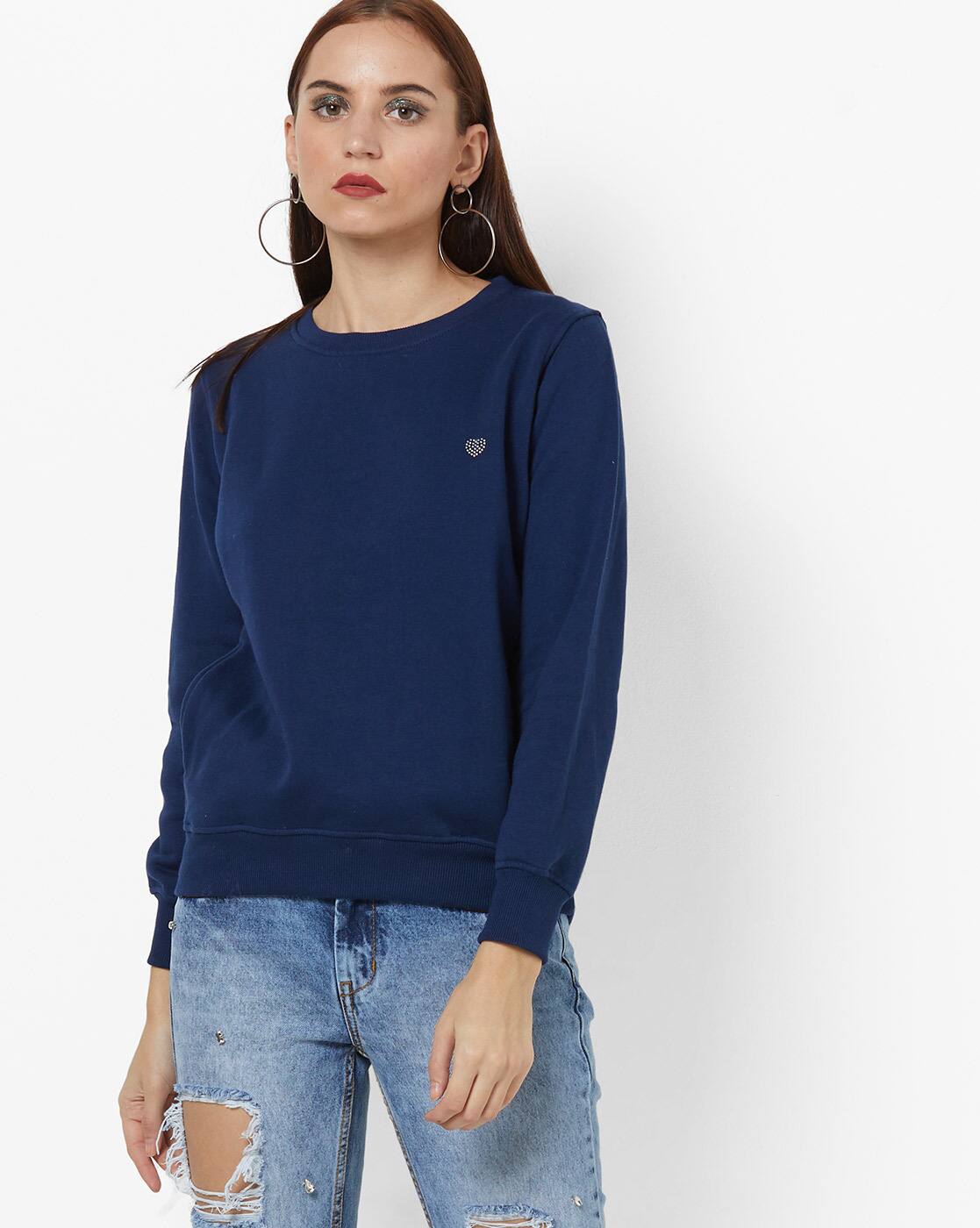 Navy sweatshirt womens uk Clearance