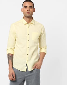 Buy Lemon Yellow Shirts for Men by The Indian Garage Co Online