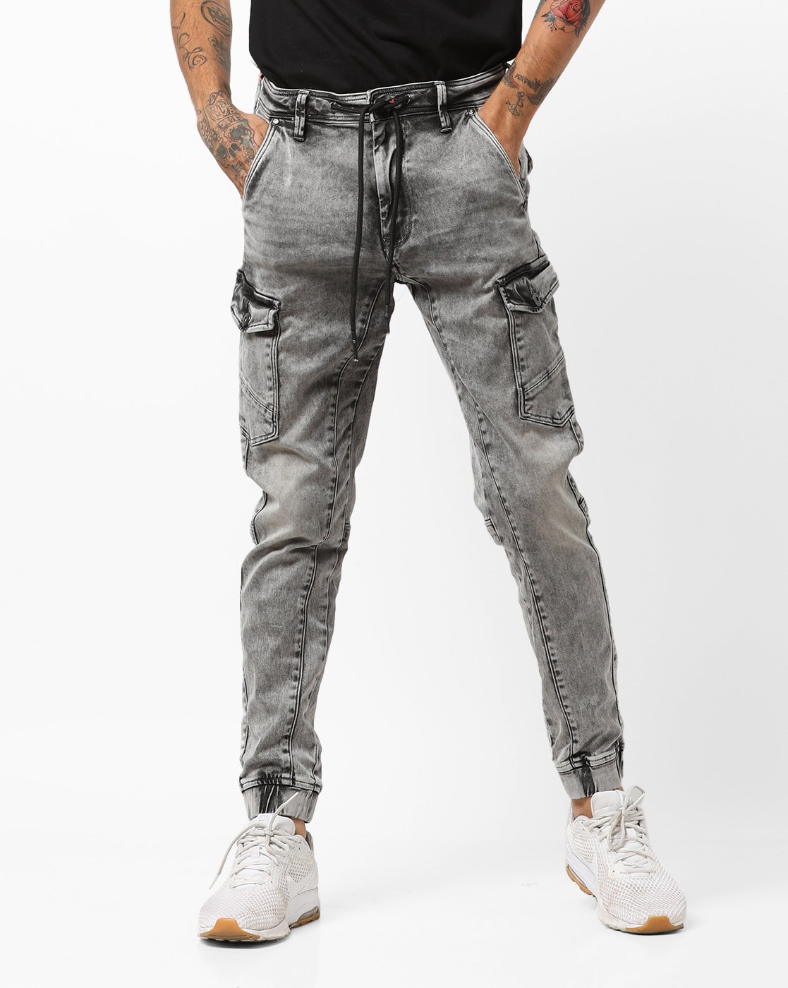 Buy Black Solid Joggers Fit Jeans for Men Online at Killer Jeans | 497187