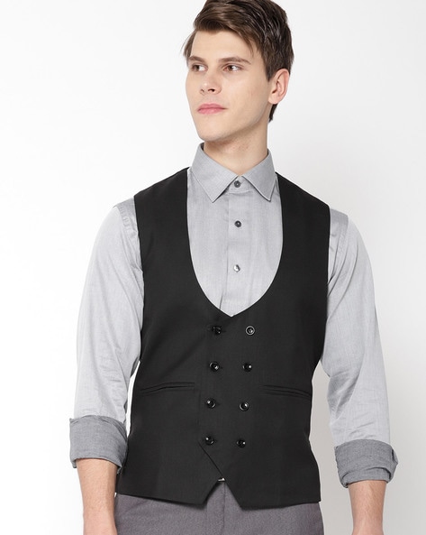 Double breasted outlet waistcoat for mens